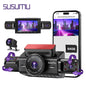 360 Degree View 4 Channel 3" WIFI Dash Cam Front and Rear inside Left Right, Dash Camera with Gravity Sensor 64G Card, Night Vision Vehicle Automotive Outdoorfun