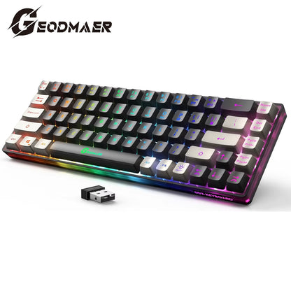 Wireless Gaming Keyboard Rechargeable Backlit Gaming Keyboard 68 Keys Anti-Ghosting No-Conflict 2.4G Keyboard for PC